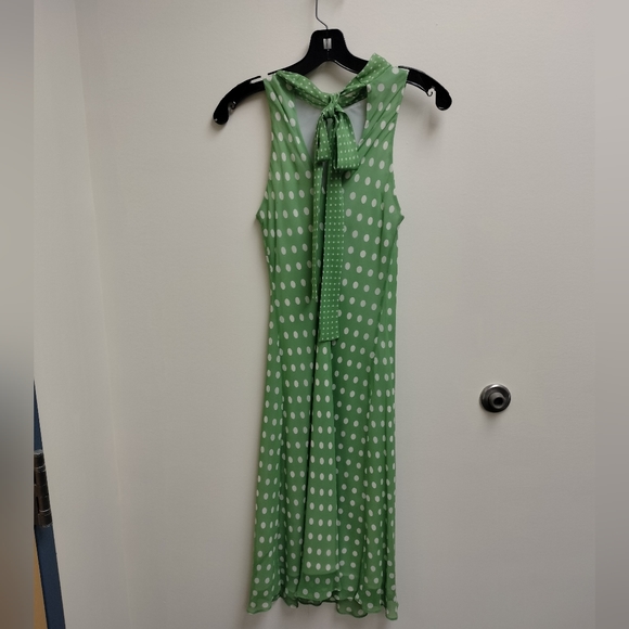 Donna Ricco halter dress green polka dot size 4 - Picture 2 of 2